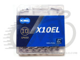 Цепь инд. 116 зв. 1/2x11/128 KMC X10EL-1, NPNP silver/silver CHA-42-13